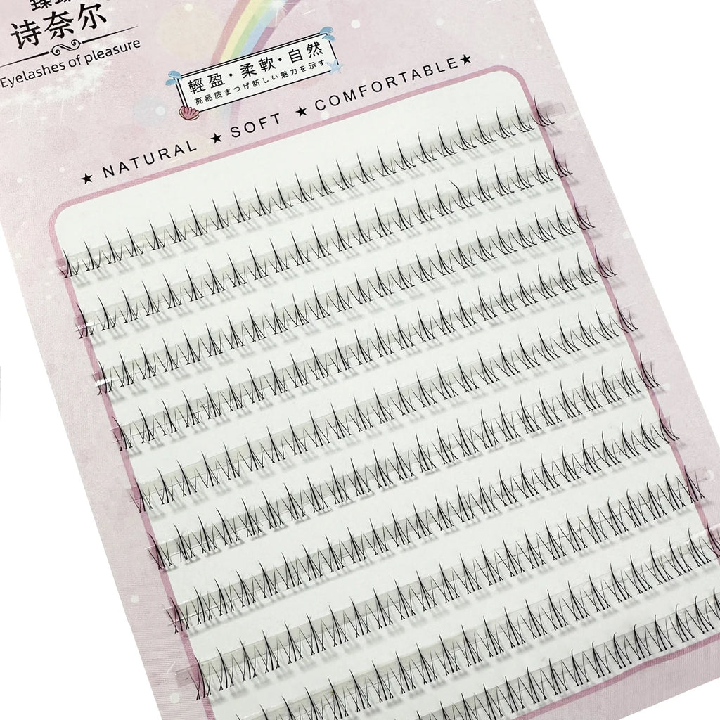 10 rijen wimperverlenging onder de wimpers, professionele make-up, individuele clusterwimpers, valse wimpers