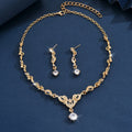 Set di gioielli in zirconi - un set completo che include una collana da sposa e orecchini. Due pezzi. Regalo per il Memorial Day