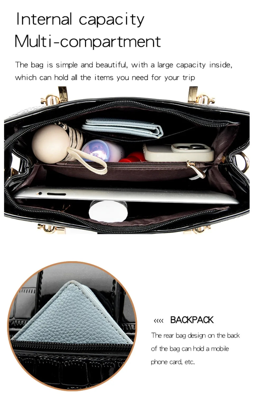 KAIDIFEINIROO Borsa a tracolla casual da donna in pelle PU con tracolla a marsupio, grande capacità, tre strati