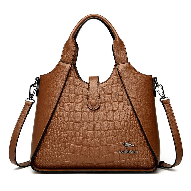 2024 Nieuwe Modetrend Dameshandtas Hoge Kwaliteit Zacht Leer Dames Schouder Tassen Effen Kleur Retro Dames Tote Tassen Sac