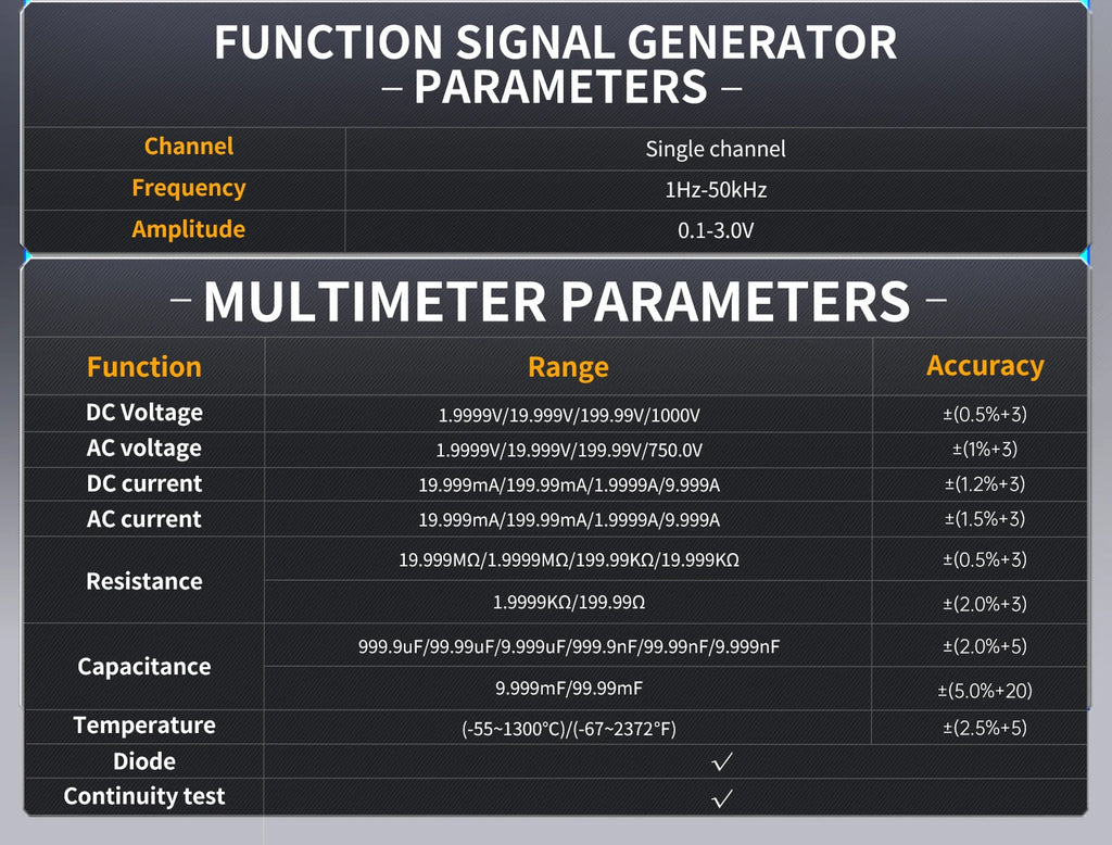 FNIRSI 2C23T 2C53T Upgrade 50MHz Handheld Digitaal Oscilloscoop Multimeter Signaalgenerator 3 in 1 Dual-channel Autogereedschap