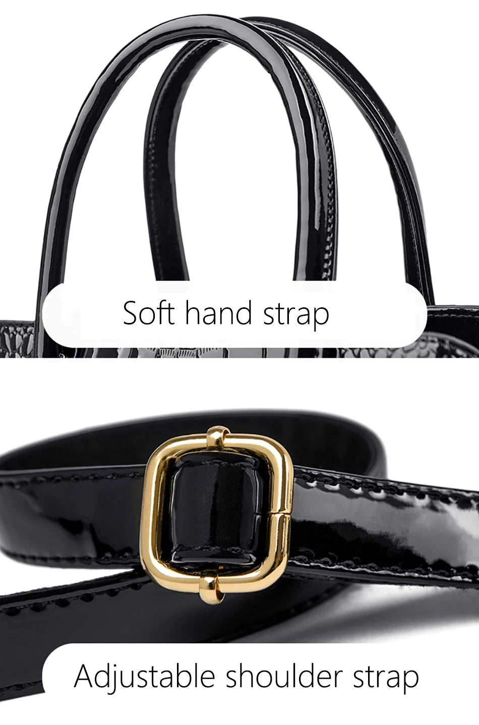 Borsa Tote in Pelle Verniciata con Motivo Coccodrillo per Donna, Borsa a Tracolla di Lusso di Design 2024 per Donna