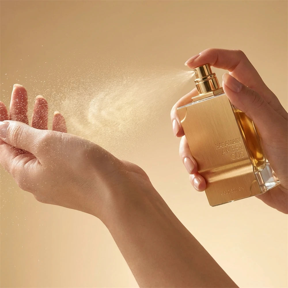 60ML Unisex Luxury Perfume High Quality Long Lasting Arabic Dubai Gold Fragrance Pheromones Attract Scent