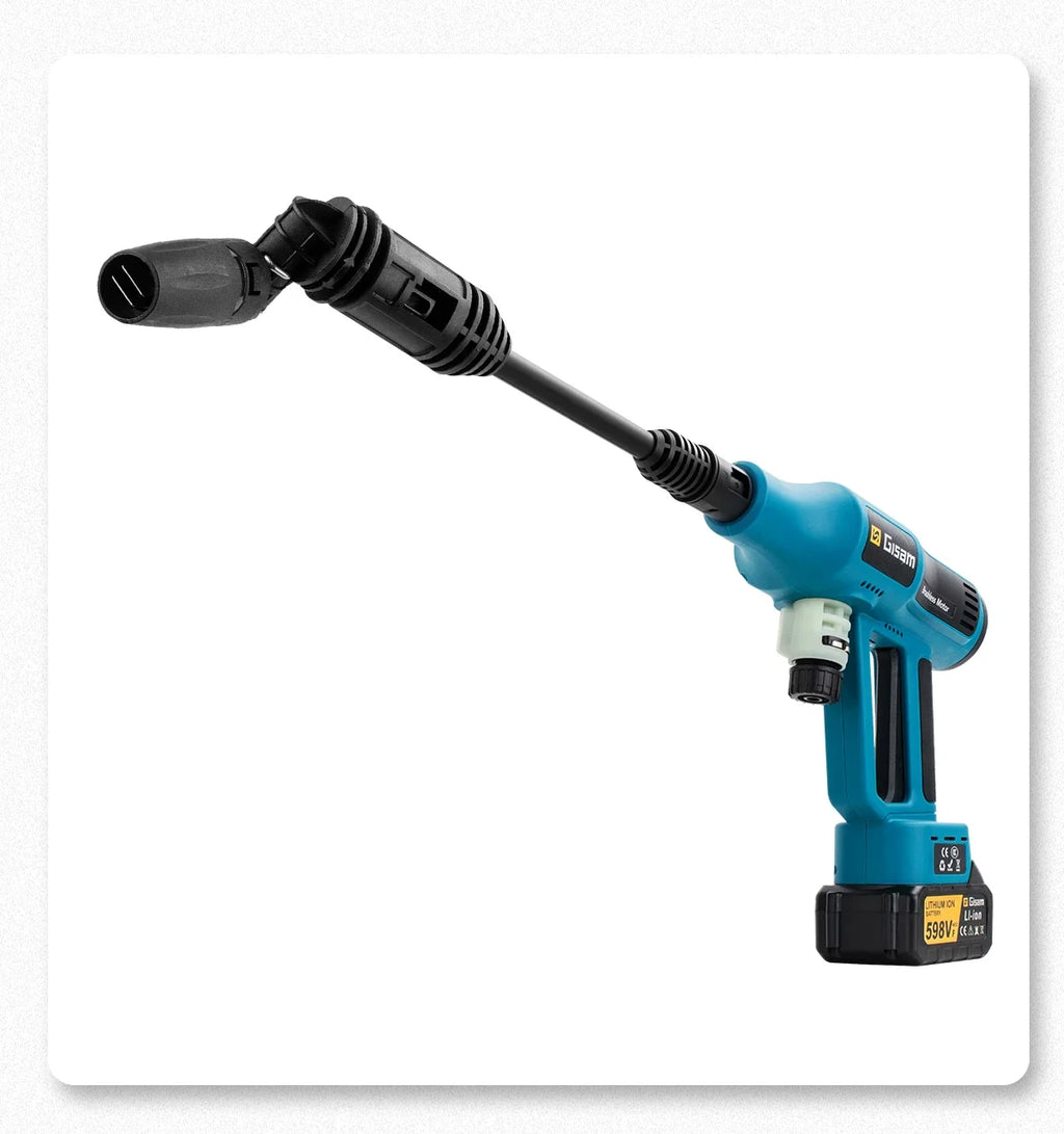 Gisam Pistola Idropulitrice Elettrica Brushless ad Alta Pressione 250 Bar, 4 Marcia, per Lavaggio Auto e Casa, compatibile con Batteria Makita 18V