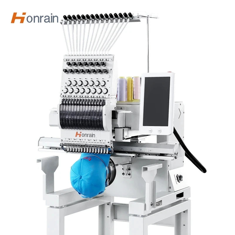 Macchina da ricamo computerizzata a testa singola multifunzione ad alta velocità per ricamo su piano, cappelli e capi pre-confezionati, direttamente dalla fabbrica