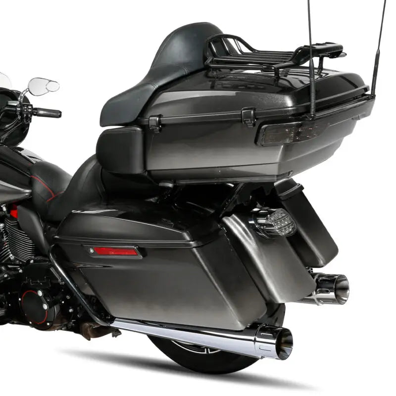 Motorcycle 4" Slip On Mufflers Dual Exhaust Pipes For Harley Touring Road King Road Glide Electra Glide 1995-2016 Black/Chrome