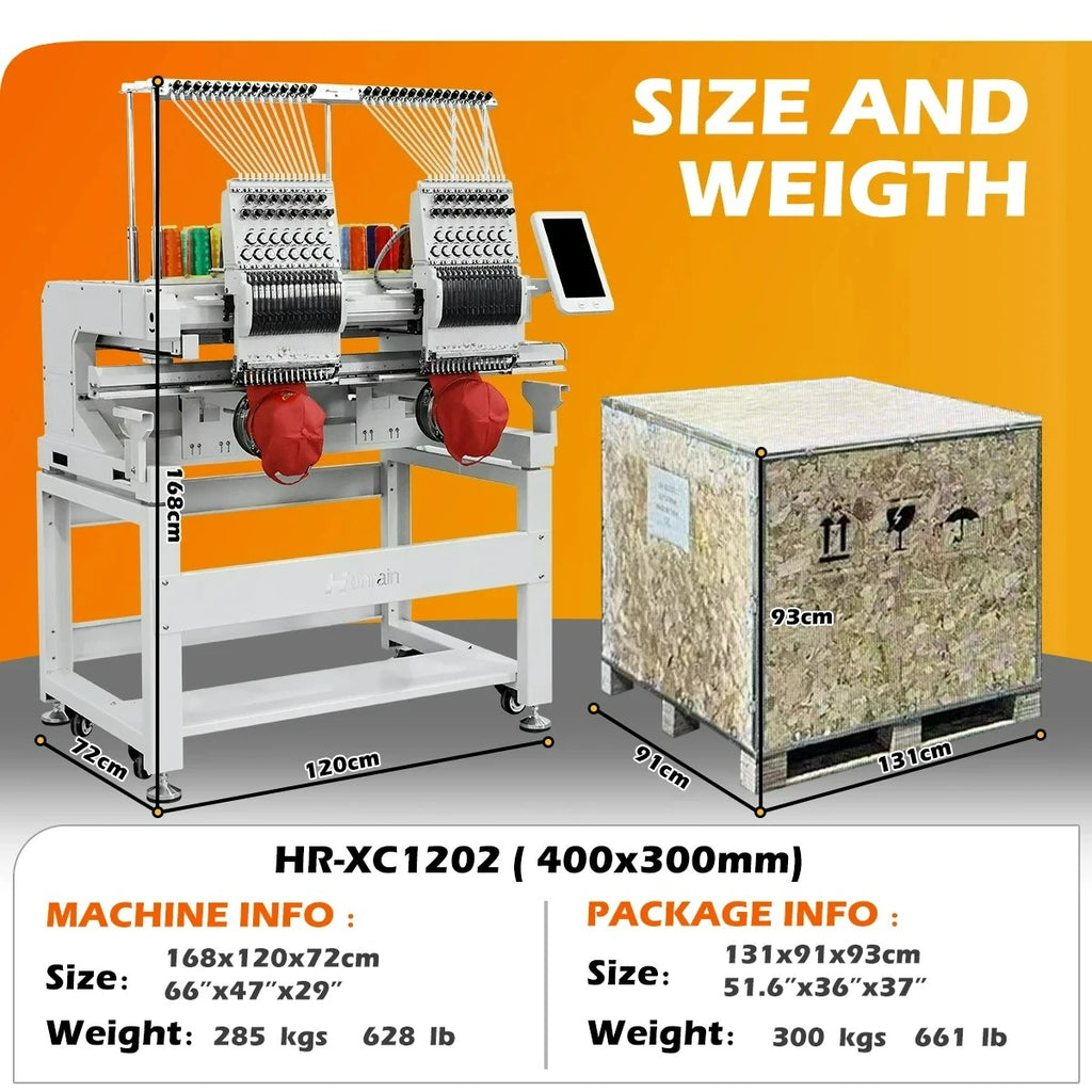 Macchina da ricamo professionale personalizzata a 2 teste per uso commerciale e industriale