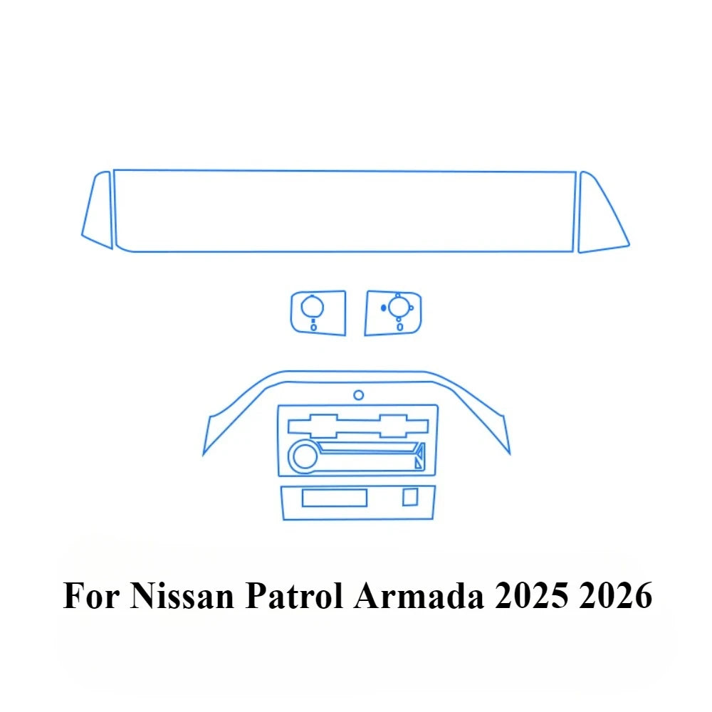 For Nissan Patrol Armada 2025 2026 PPF Protection Film Transparent TPU LCD Navigation Gear Panel Center Console Car Accessories