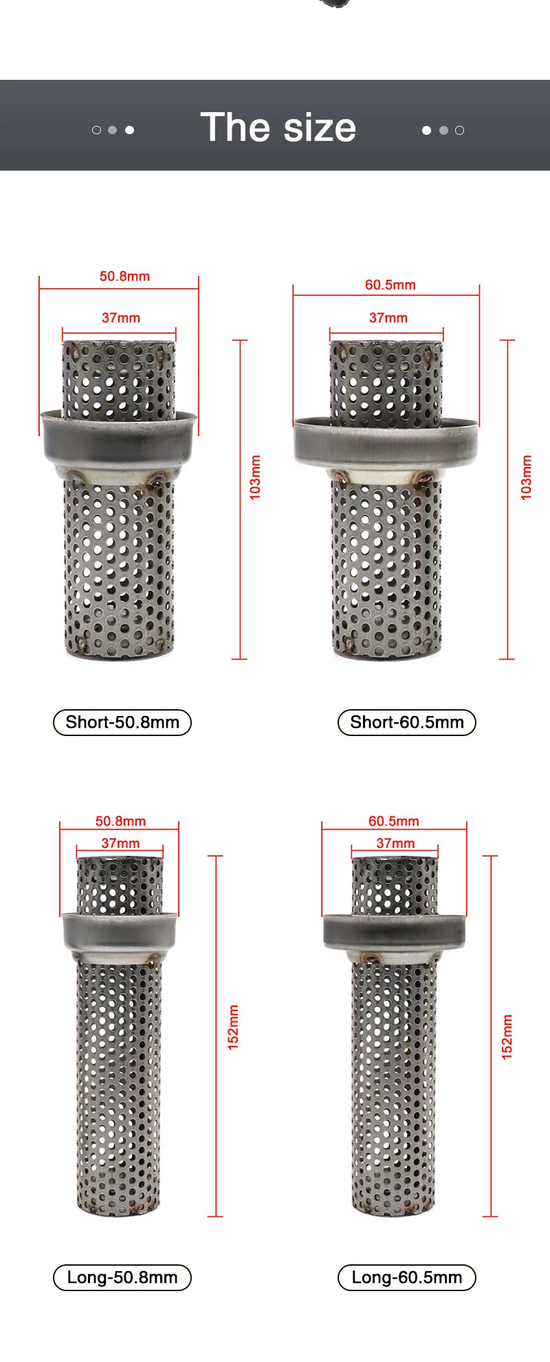 ZSDTRP 50.8mm 60mm Motorbike Universal Front Catalyst DB Killer for Motorcycle Exhaust Muffler