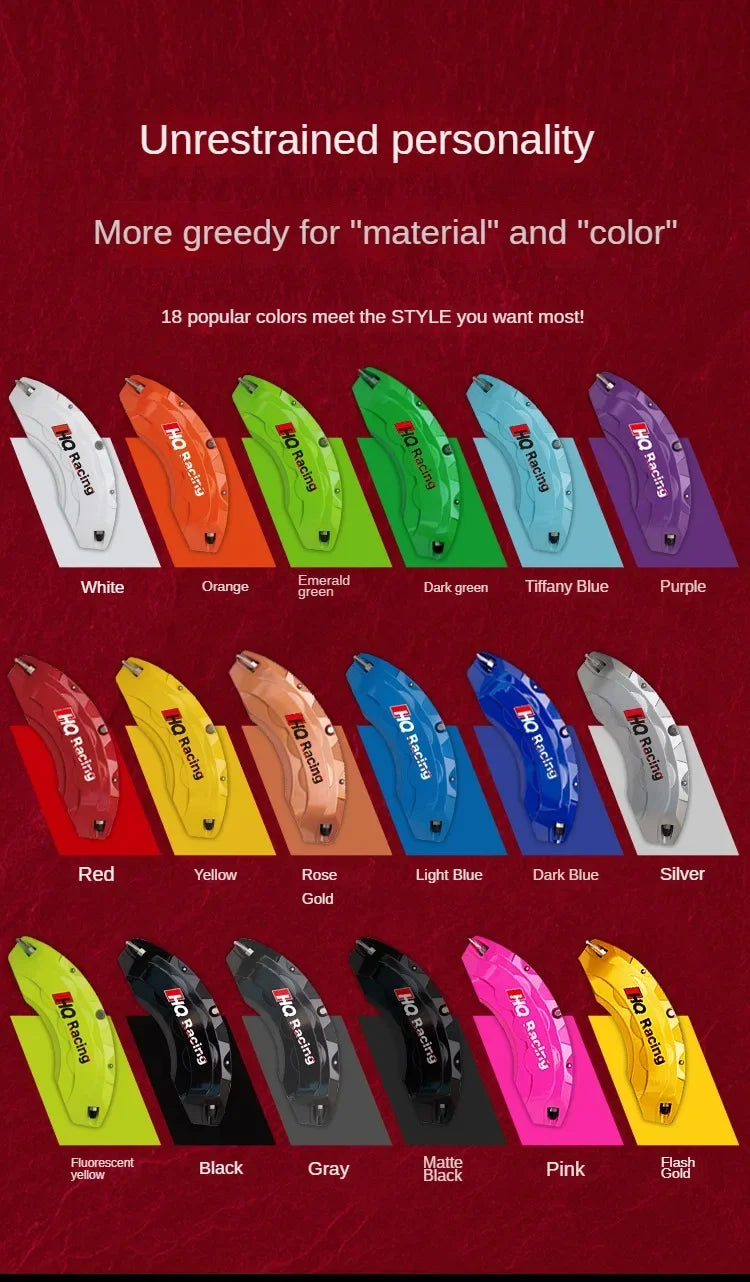 For Audi Car Brake Caliper Cover Aluminum Front Rear Fit RS SQ A1 A2 A3 A4 A5 A6 A7 A8 Q1 Q2 Q3 Q4 Q5 Q6 Q7 Q8 2009-2026