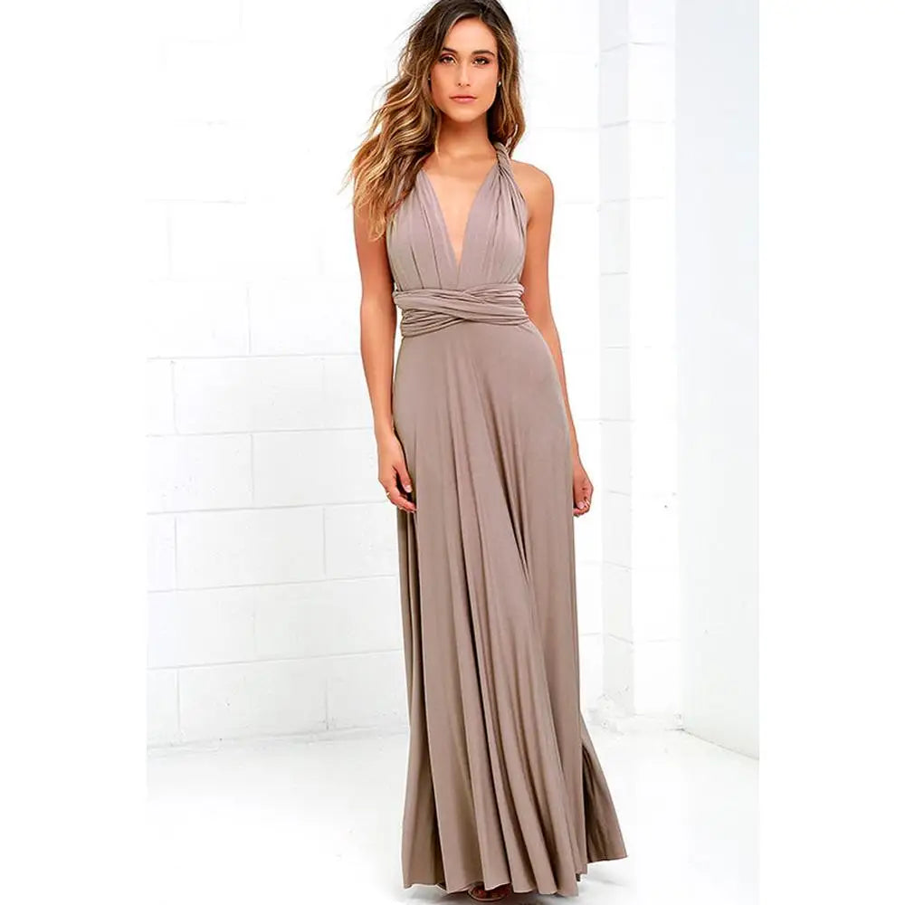 Sexy Vrouwen Multiway Wrap Convertible Boho Maxi Club Rode Bandage Lange Jurk Feest Bruidsmeisje Infinity Robe Longue Femme