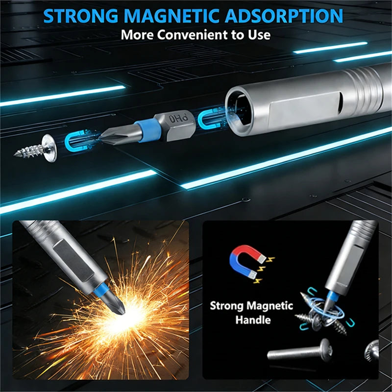 Set di cacciaviti magnetici 24 in 1 Cacciavite a cricchetto magnetico compatto e portatile con manico motore reversibile ad alta coppia