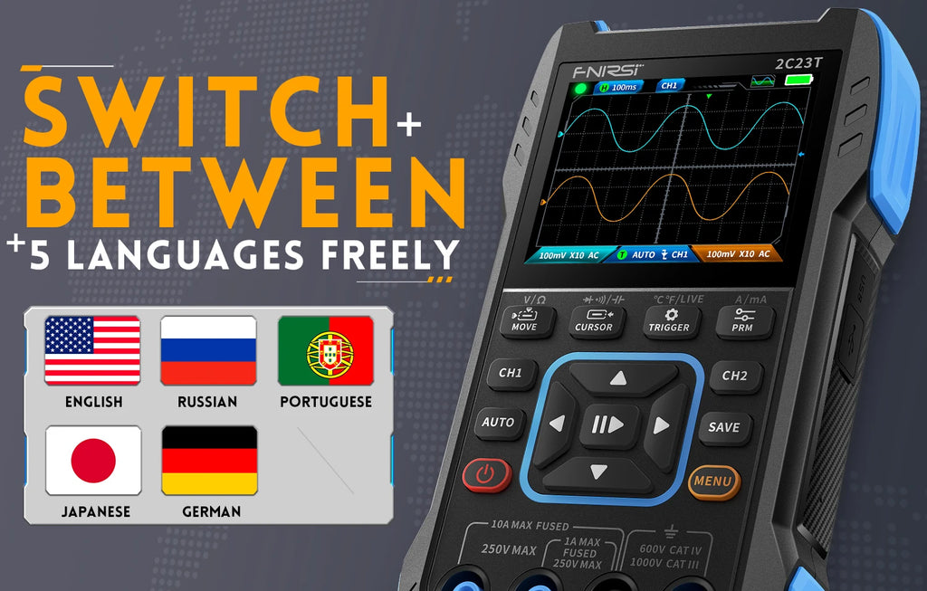 FNIRSI 2C23T 2C53T Upgrade 50MHz Handheld Digitaal Oscilloscoop Multimeter Signaalgenerator 3 in 1 Dual-channel Autogereedschap