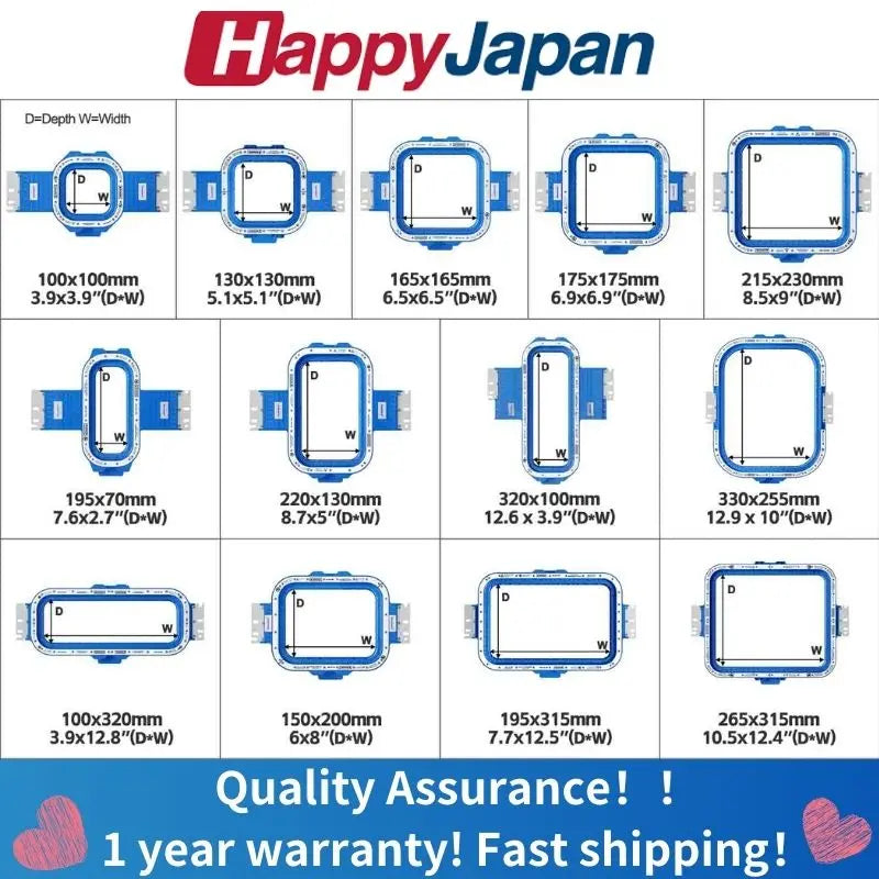 Telaio magnetico Happy Japna Cerchio magnetico Telaio da ricamo robusto per macchine da ricamo Happy Japna serie HCH HCA HCD HCG