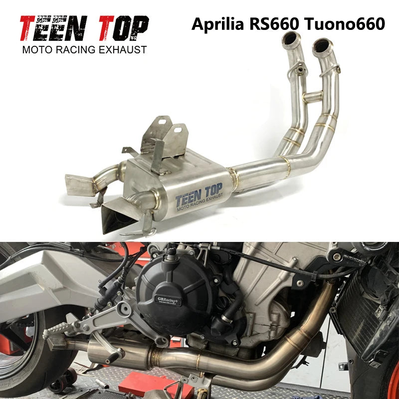 Stainless Steel Motorcycle RS660 Exhaust Pipe For Aprilia RS660 Tuono660 Exhaust System Racing Muffler Underbike Escape Moto