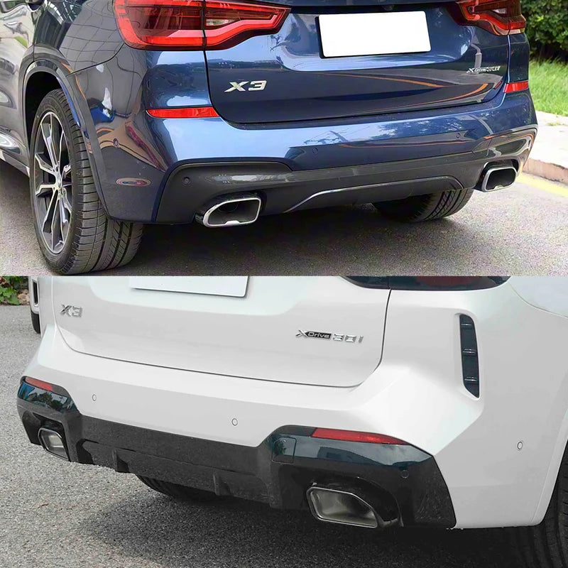 for 2018-2023 BMW X3 X4 G01 G08 G02 Exhaust Upgrade M40i Square Black Stainless Steel Muffler Tip Tailpipe Exhaust Tip