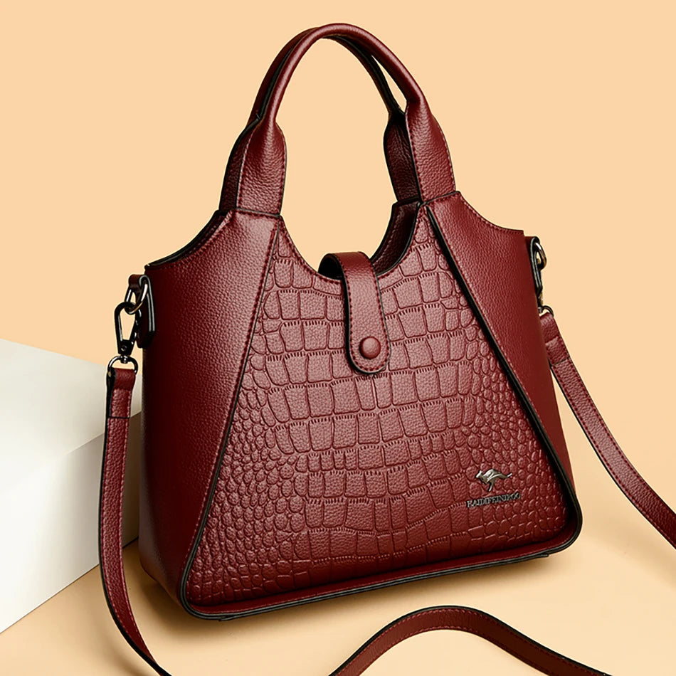 Borsa da donna di nuova tendenza 2024 in pelle morbida di alta qualità Borsa a tracolla da donna Bolsas Tinta unita Retrò Borsa a mano da donna Sac