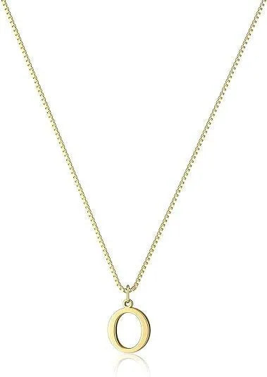 Collana con pendente in acciaio inossidabile placcato oro con lettere dell'alfabeto dalla A alla Z per donna, collane con iniziale a catena e girocollo, gioielli