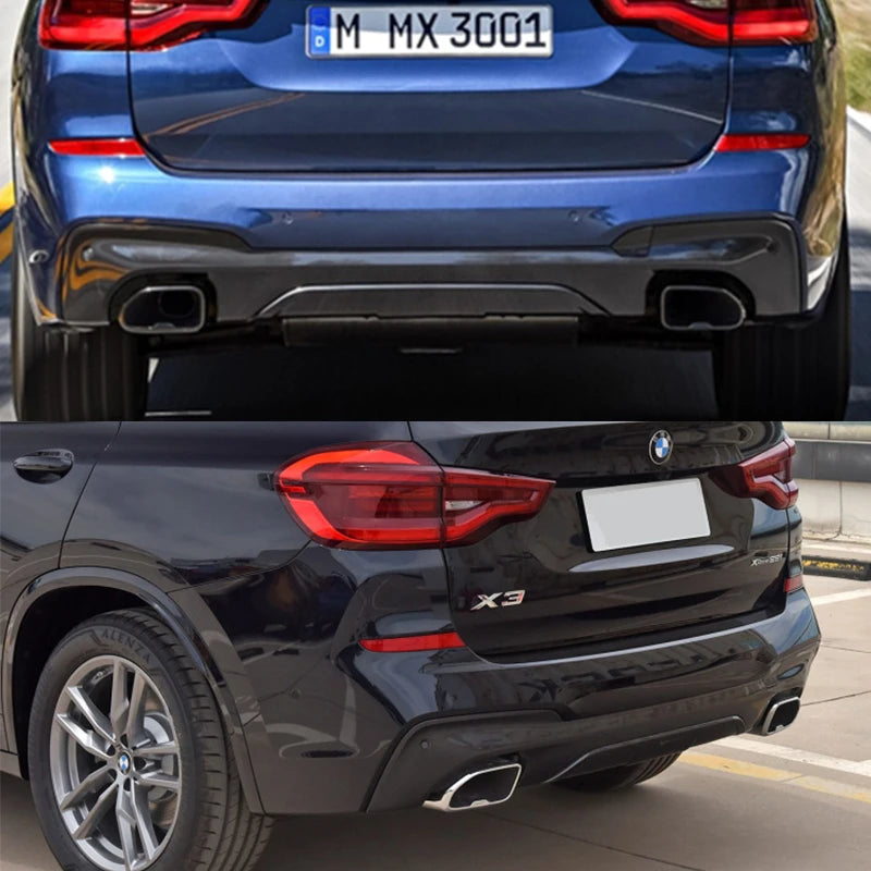 for 2018-2023 BMW X3 X4 G01 G08 G02 Exhaust Upgrade M40i Square Black Stainless Steel Muffler Tip Tailpipe Exhaust Tip