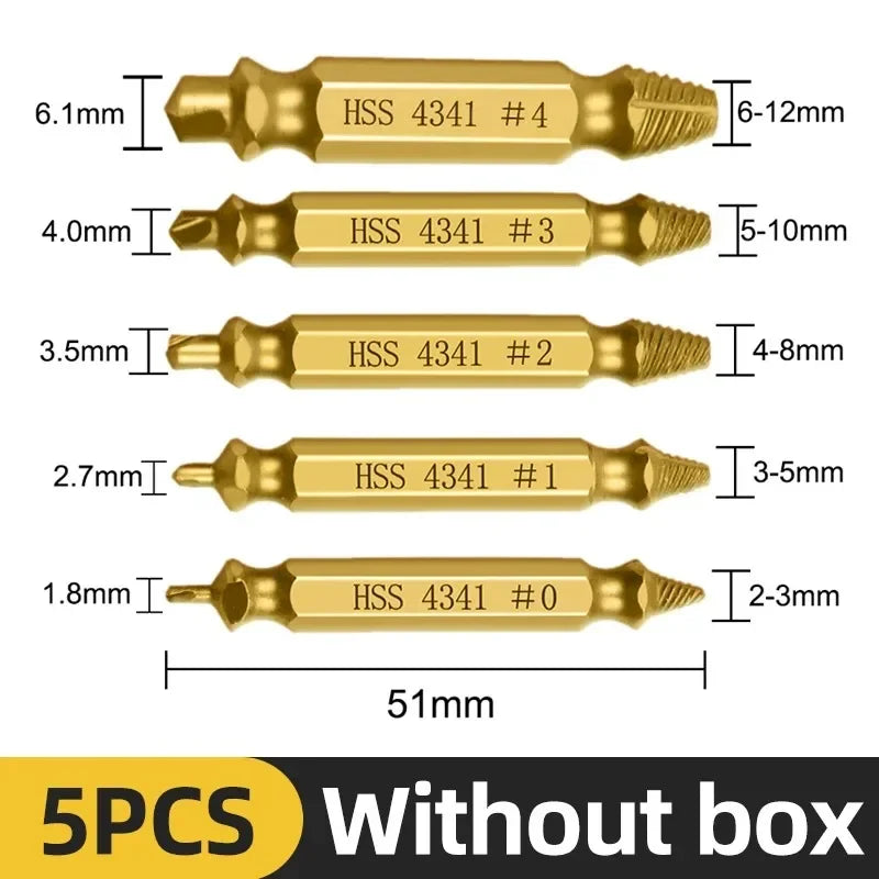 TOOLEYE Beschadigde Schroefverwijderaar Set Centreerboor Set Houtbewerkingsgereedschap Gebroken Boutverwijderaar Bouten Schroeven Verwijderaar Verwijderaar