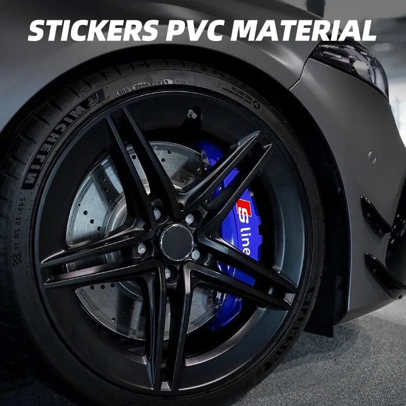 6Pc Car Brake Caliper Sticker High Temperature Waterproof Decal for Audi S3 S5 S1 S4 S2 S6 RS3 RS4 RS5 RS6 RS8 B8 B6 TT A3 A4 A5
