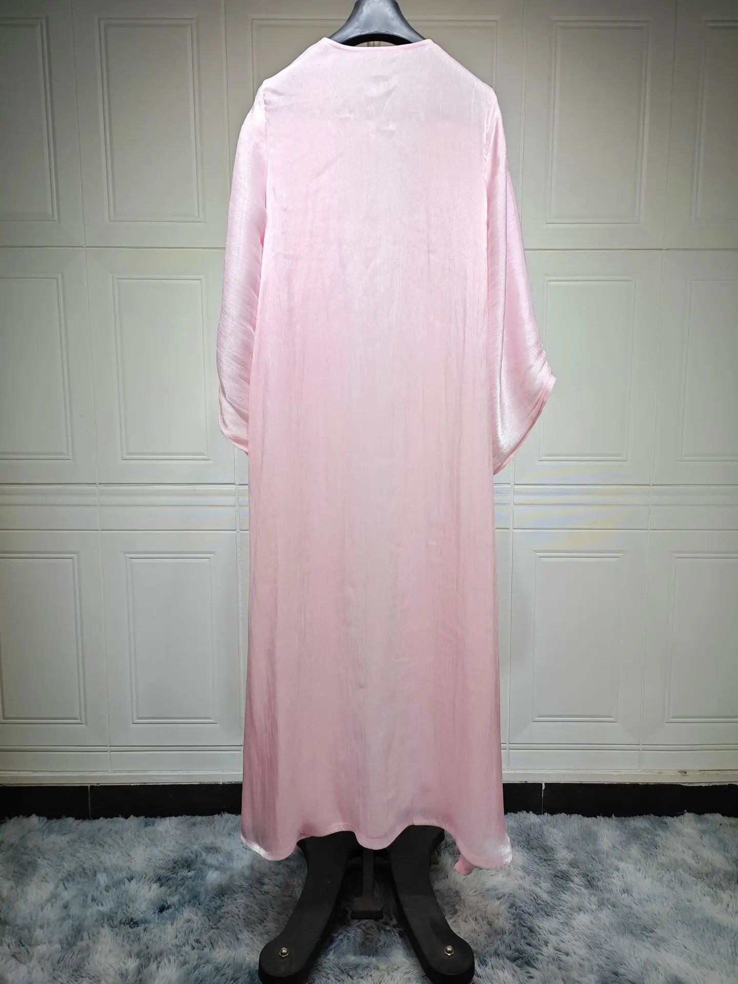 Eid Zijdeachtige Abaya's voor Vrouwen Moslim Jalabiya Ramadan Jurk met Knopen Mouwen Ramadan Kaftan Feestjurken Vestido Largo Cardigan