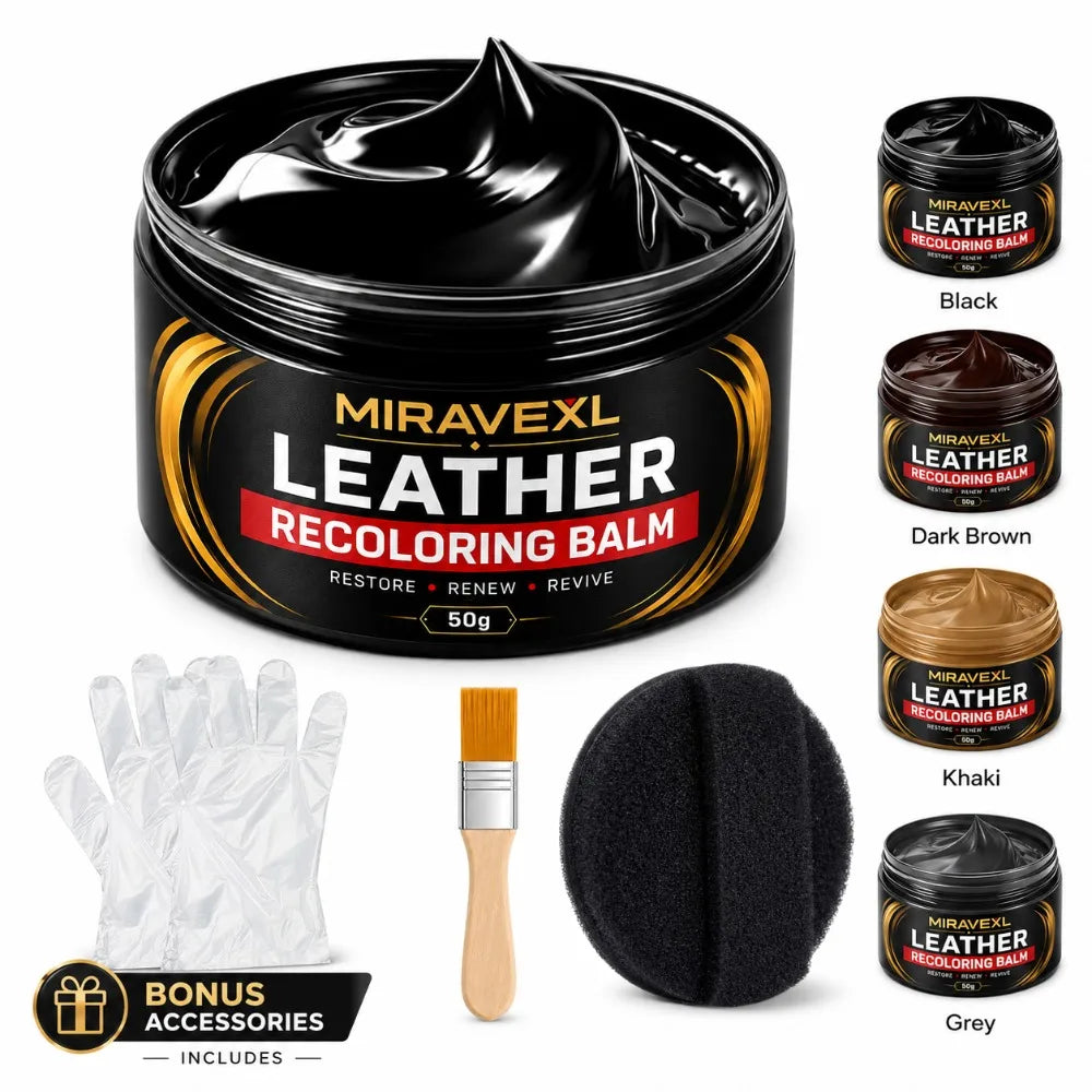 Leather Recoloring Balm, Leather & Vinyl Color Restorer Conditioner – Repairs Faded & Scratched Leather Color
