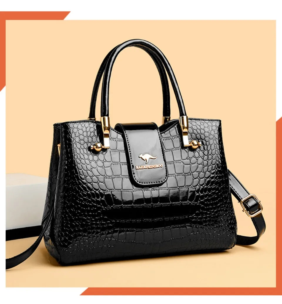 KAIDIFEINIROO Borsa a tracolla casual da donna in pelle PU con tracolla a marsupio, grande capacità, tre strati