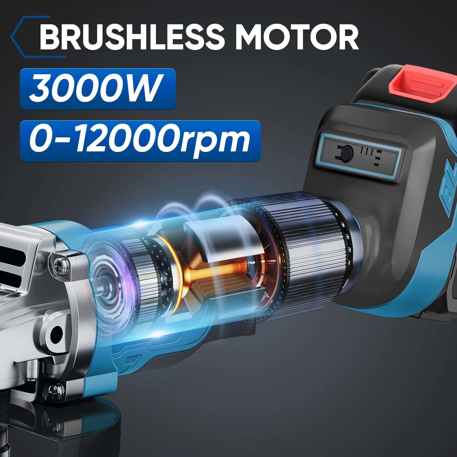 12000 RPM 125 MM borstelloze elektrische haakse slijper met variabele snelheid, snijmachine, houtbewerkingsgereedschap voor Makita 18V-accu