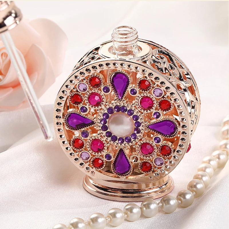 12ML Parfumflesje Metaal Leeg Flesje Essentiële Olie Parfum Dispenser Glazen Fles Luxe Geschenken Reizen Draagbaar Parfumflesje