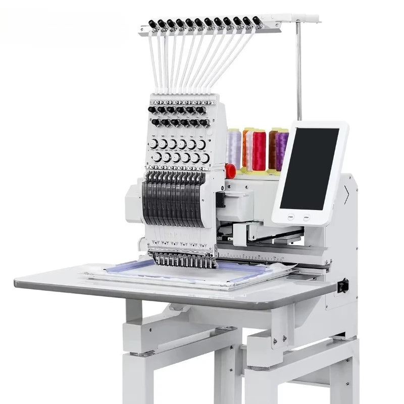 Macchina da ricamo per capi T-shirt di alta qualità, macchina da ricamo computerizzata a una testa, macchina da ricamo piatta per abbigliamento