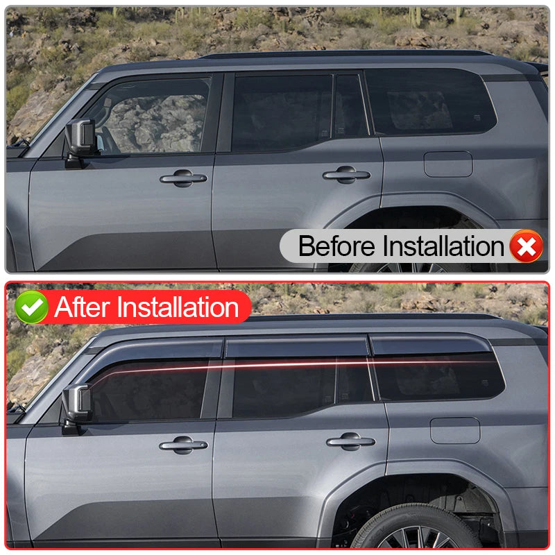 Window Deflectors for Toyota Land Cruiser 250 Prado LC250 2024 2025 1958 Rain Guards Upgrade Decoration Accessories Lexus GX550