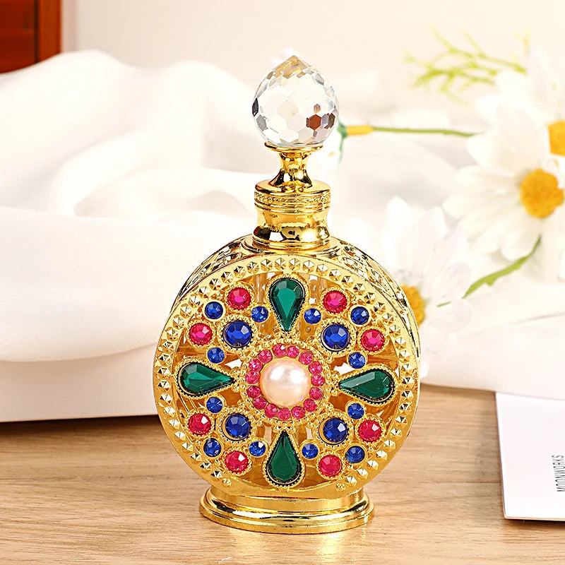 12ML Parfumflesje Metaal Leeg Flesje Essentiële Olie Parfum Dispenser Glazen Fles Luxe Geschenken Reizen Draagbaar Parfumflesje