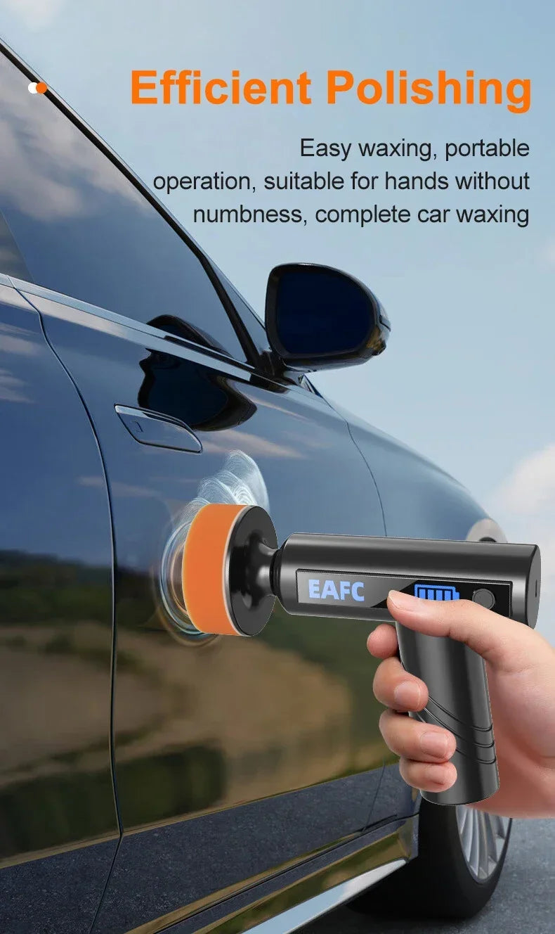 EAFC Wireless Car Polisher Handheld Polisher 4500mAh Car Polishing Waxing Machine Power Tool for Car Body Cleanig Waxing Repair