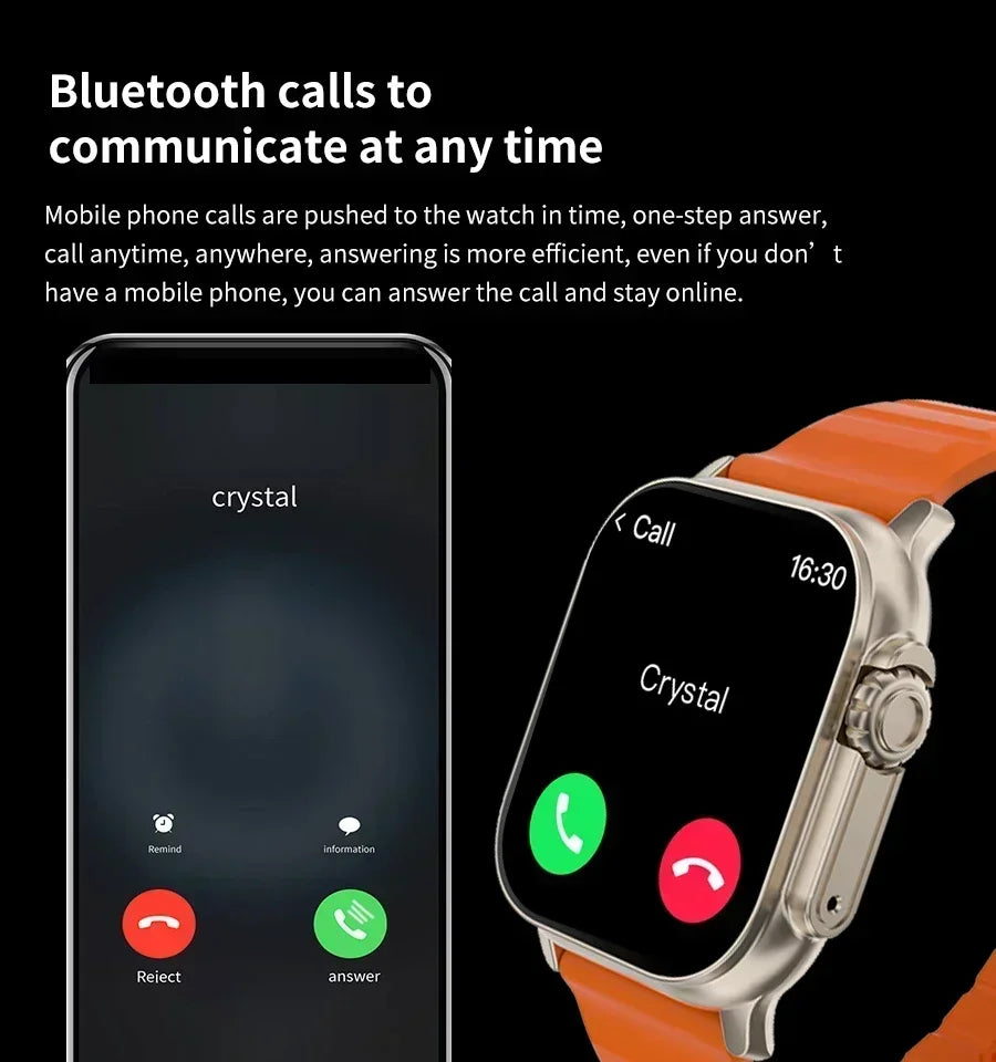 7 Watch Straps New S900 Ultra Smartwatch Amoled Circular Screen ECG Monitoring Reloj inteligente with Protective Case