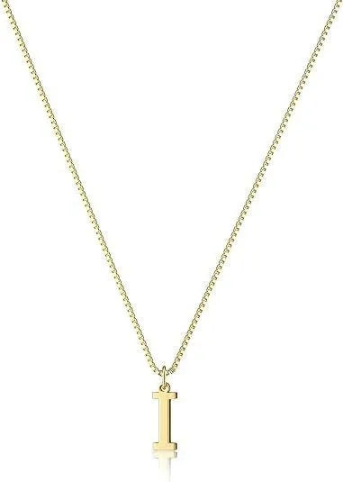 Collana con pendente in acciaio inossidabile placcato oro con lettere dell'alfabeto dalla A alla Z per donna, collane con iniziale a catena e girocollo, gioielli