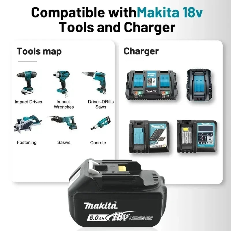 Makita 100% Original DDF487 Trapano Avvitatore a Batteria 18V, Avvitatore a Percussione Elettrico Brushless, Utensile Elettrico Ricaricabile