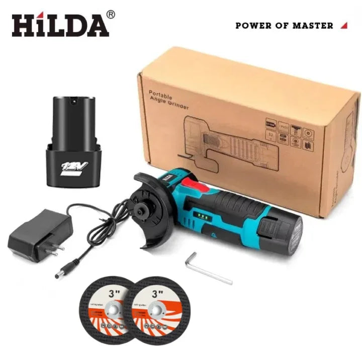 Smerigliatrice angolare HILDA 12V Strumento di levigatura a batteria per lucidatura e molatura Mini utensili elettrici a batteria diamantati