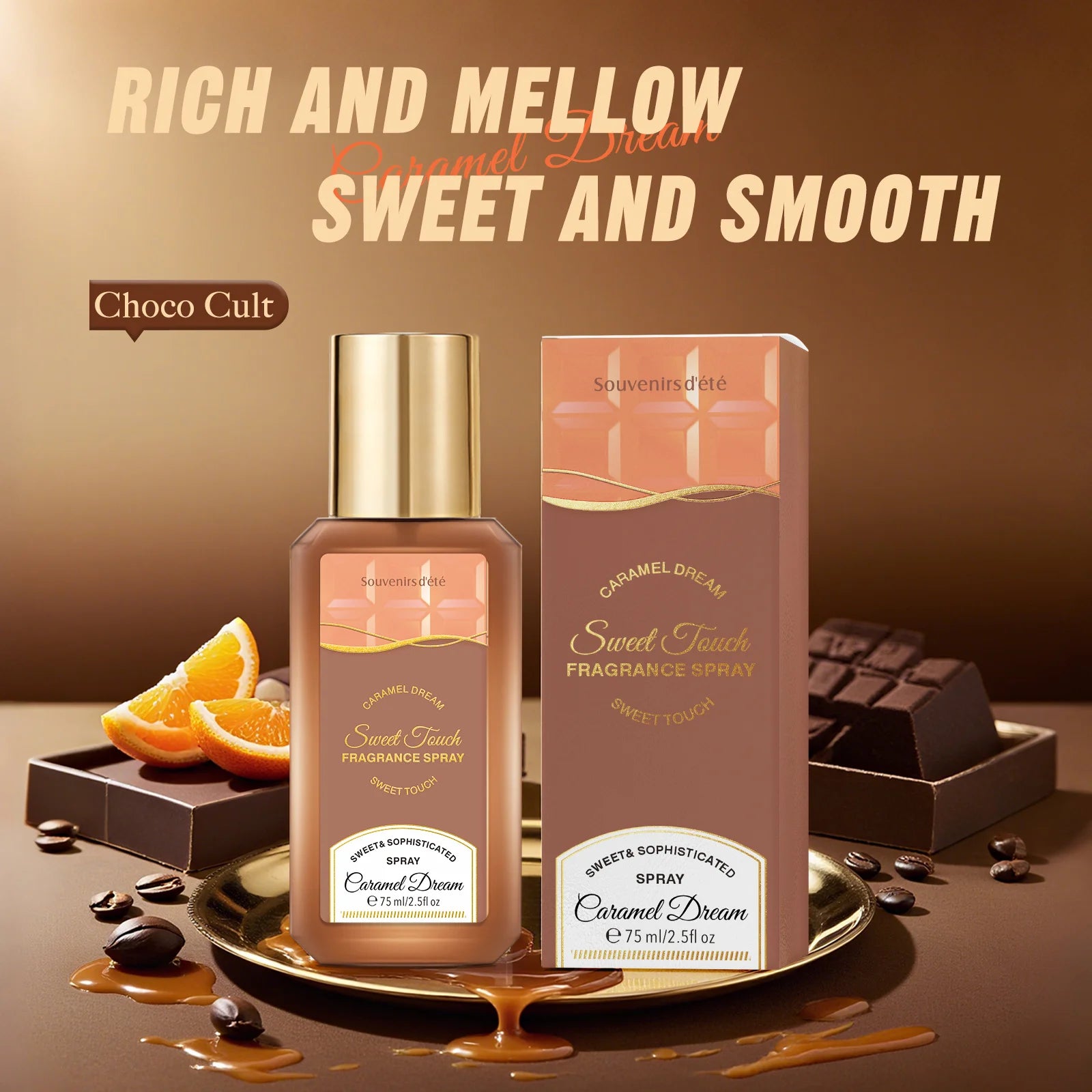 75ml Caramel Dream Geur Spray Langdurige Geur Fris Bloemig Fruitig Gourmand Toon Elegante Charme Neutrale Eau De Toilette