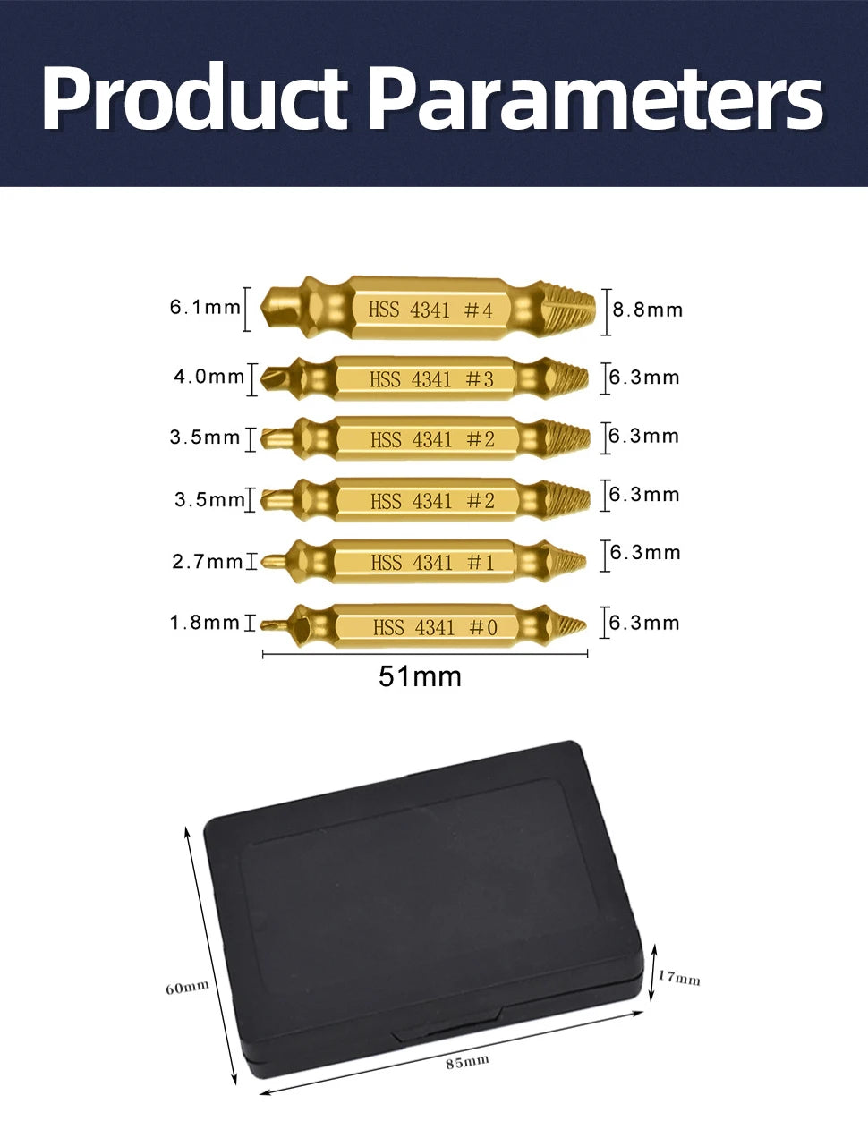 TOOLEYE Beschadigde Schroefverwijderaar Set Centreerboor Set Houtbewerkingsgereedschap Gebroken Boutverwijderaar Bouten Schroeven Verwijderaar Verwijderaar