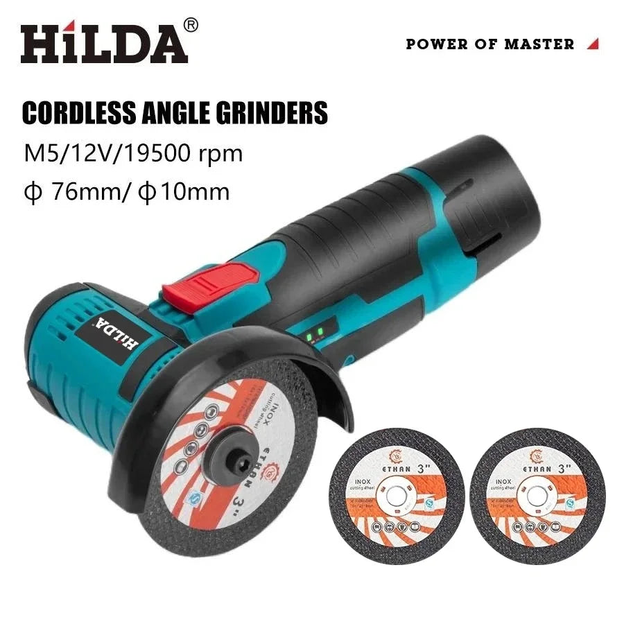 Smerigliatrice angolare HILDA 12V Strumento di levigatura a batteria per lucidatura e molatura Mini utensili elettrici a batteria diamantati