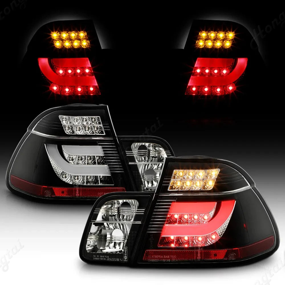 Pair Taillight assembly For 2001-2014 BMW 3 Series E46 318i 320 325 LED Modify the brake lights, reverse the lights，turn signal