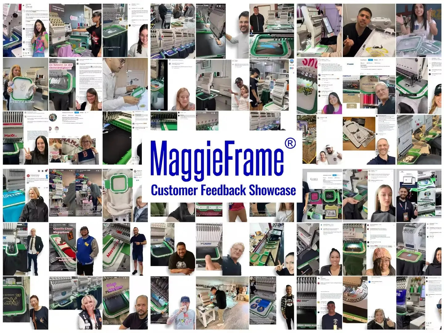 Macchina da ricamo Fortever Halo100 HaloX FT1501/1502/1503/1504 con telai magnetici per ricamo MaggieFrame Mighty Hoop