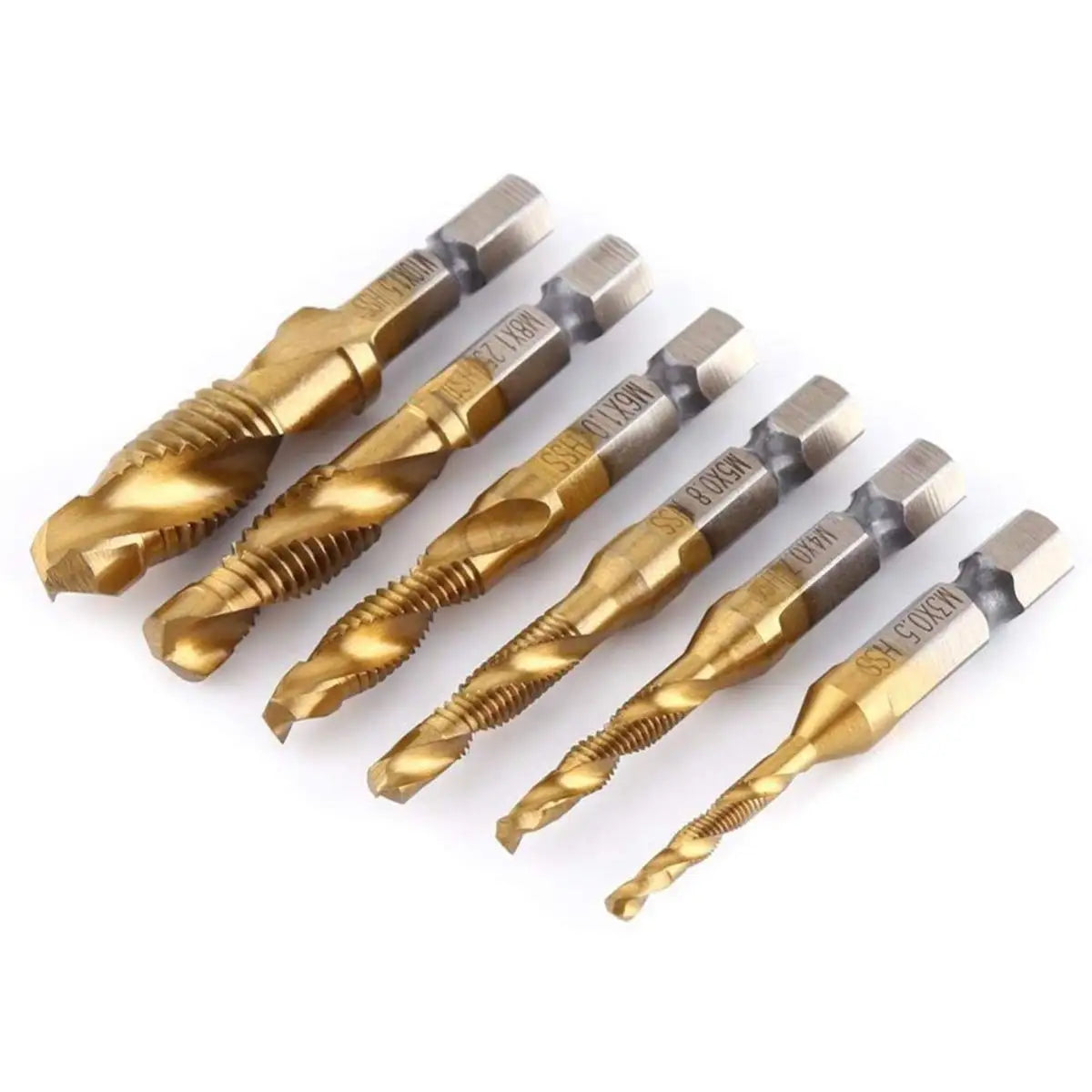 Punte da trapano SIQICNC con filetto per viti HSS placcate in titanio maschi metrici composti per macchine a vite M3 M4 M5 M6 M8 M10 Utensili a mano