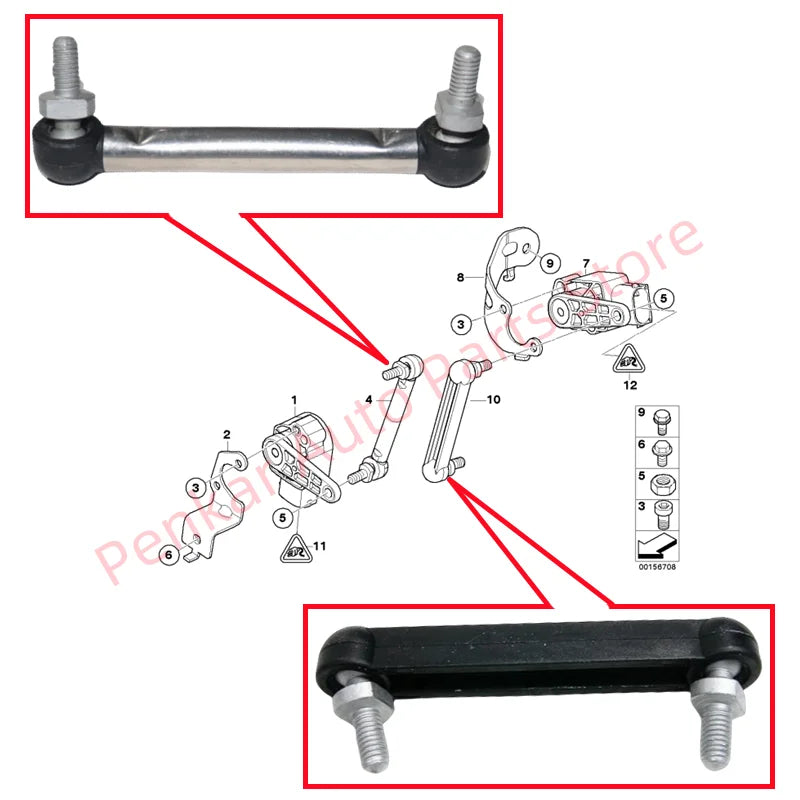 Headlight Adjustment Rod 37146776549 37146752797 For BMW X5 E70 X6 E71 E72