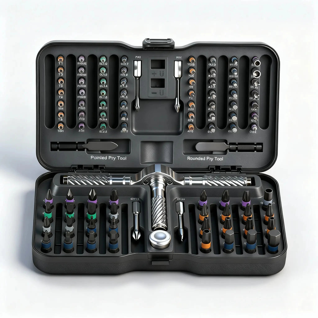 Set di cacciaviti magnetici a cricchetto di precisione 24/40/66in1 con impugnatura a T rimovibile e magnetizzatore per riparare mobili, elettronica e occhiali