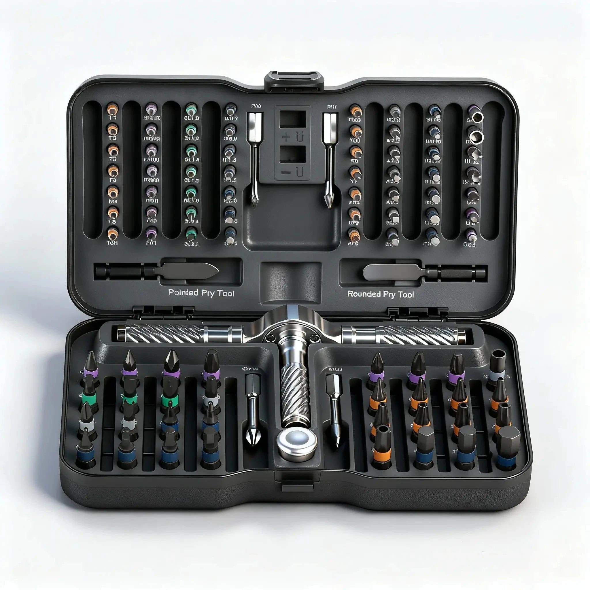Set di cacciaviti magnetici a cricchetto di precisione 24/40/66in1 con impugnatura a T rimovibile e magnetizzatore per riparare mobili, elettronica e occhiali