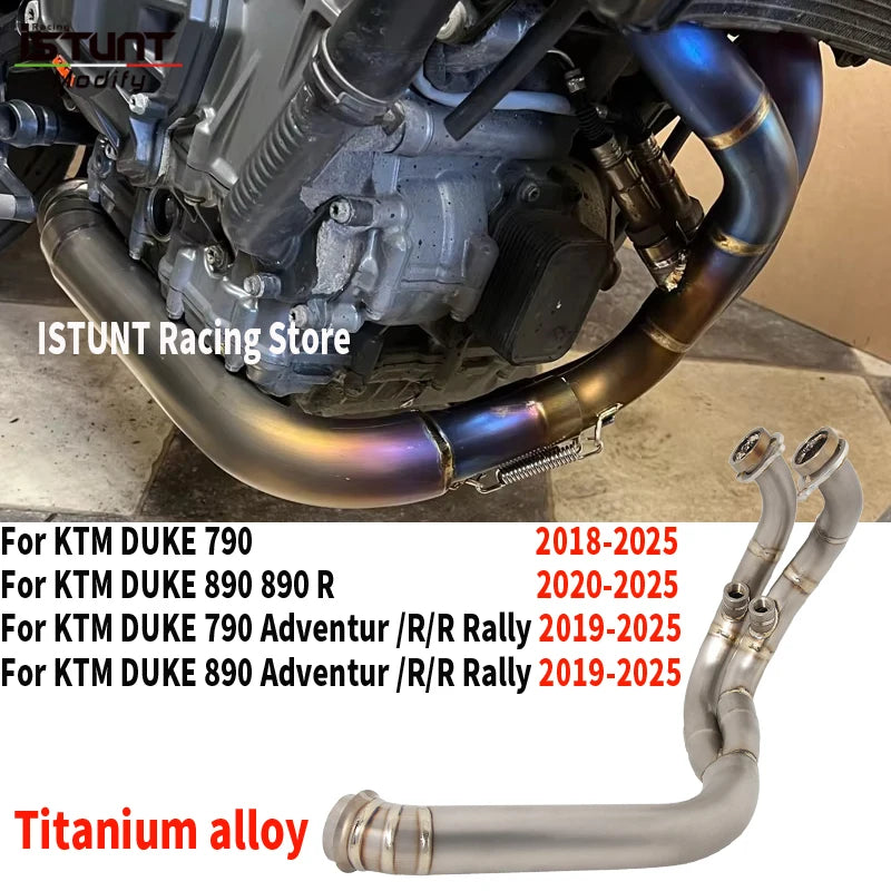 For KTM DUKE 790 890 ADVENTURE R Rally 2018- 2025 Motorcycle Exhaust Escape Moto System Muffler Titanium alloy Front Link Pipe