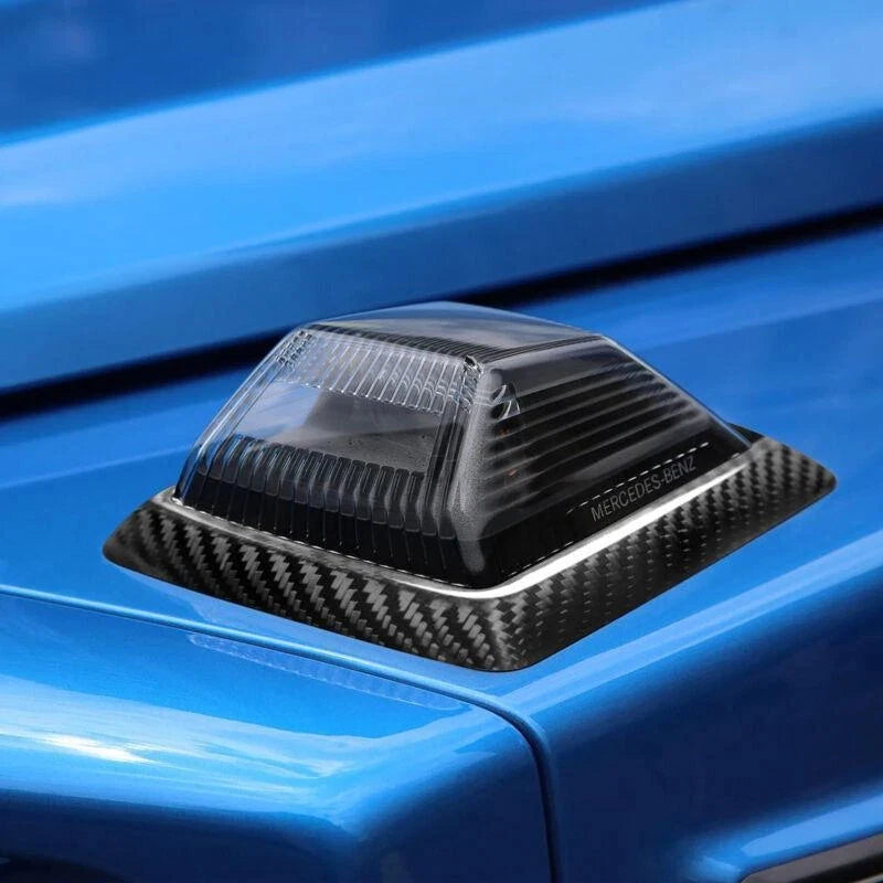 Dry Carbon Fiber Front Side Engine Hood Turn Signal Light Frame Cover For Mercedes G-Class W464 W465G550 G580 G500 G63 2019-2026
