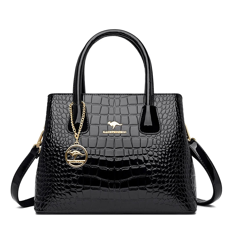 2024 Luxury Designer Handbag Brand Ladies Crocodile Patterned Patent Leather Tote Bag Crossbody Shoulder Bags For Women Bolsos